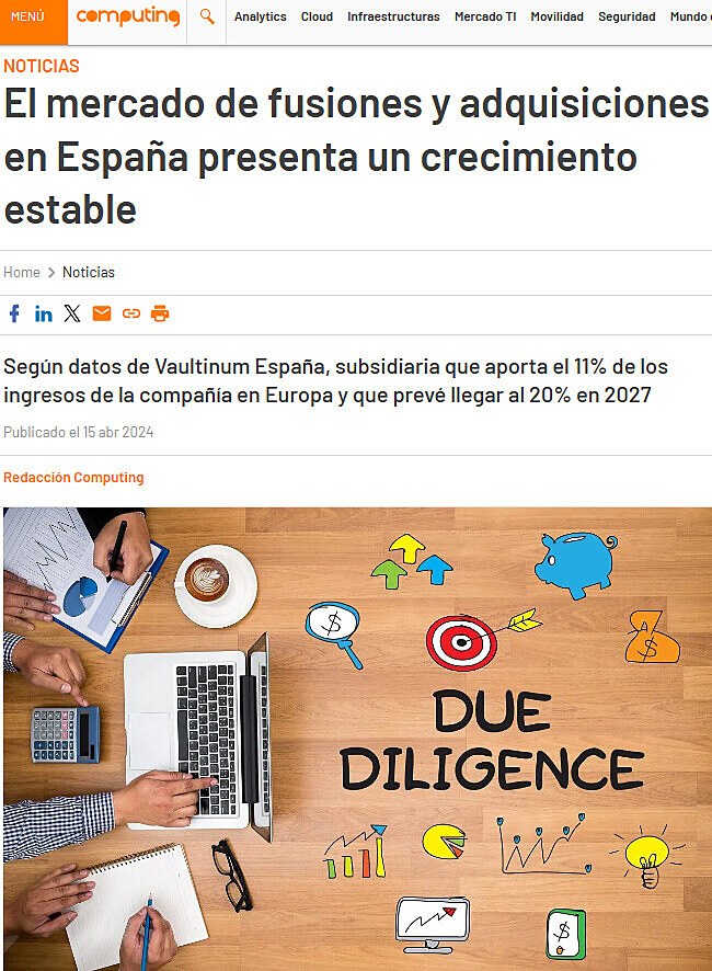 El mercado de fusiones y adquisiciones en Espaa presenta un crecimiento estable